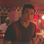 Reggie’s navy striped short sleeve shirt on Riverdale