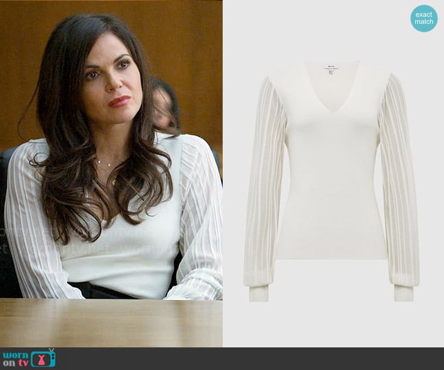 Reiss Brooklyn Top in Ivory worn by Lisa Trammell (Lana Parrilla) on The Lincoln Lawyer