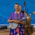 Rhiannon Giddens’s mixed geometric print dress on Today