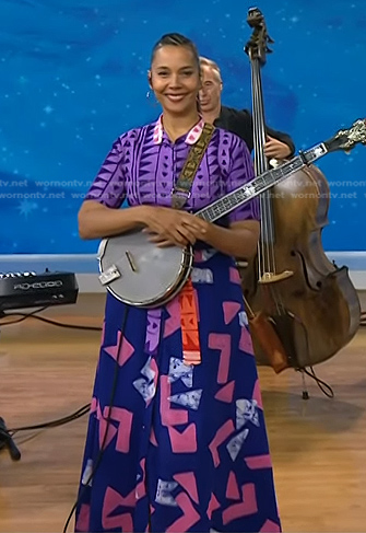 Rhiannon Giddens's mixed geometric print dress on Today