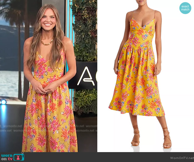 Rhode Sophie Dress worn by Hannah Brown on Access Hollywood