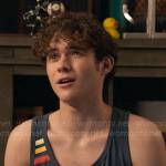 Ricky’s navy tank top with stripes on High School Musical The Musical The Series