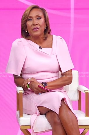 Robin's pink asymmetric neck dress on Good Morning America