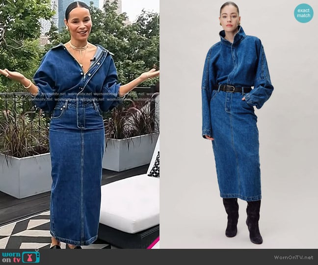 Ronny Kobo Sebastian Denim Dress worn by Sai De Silva on Today