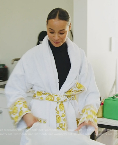 Sai's white Versace robe on The Real Housewives of New York City