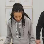 Sai’s gray Celine drawstring hoodie on The Real Housewives of New York City