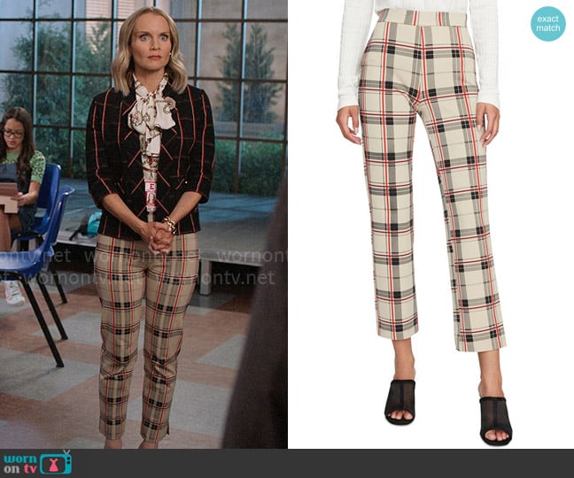 Sanctuary Carnaby Plaid Kick Crop Pants worn by Miss Jenn (Kate Reinders) on High School Musical The Musical The Series