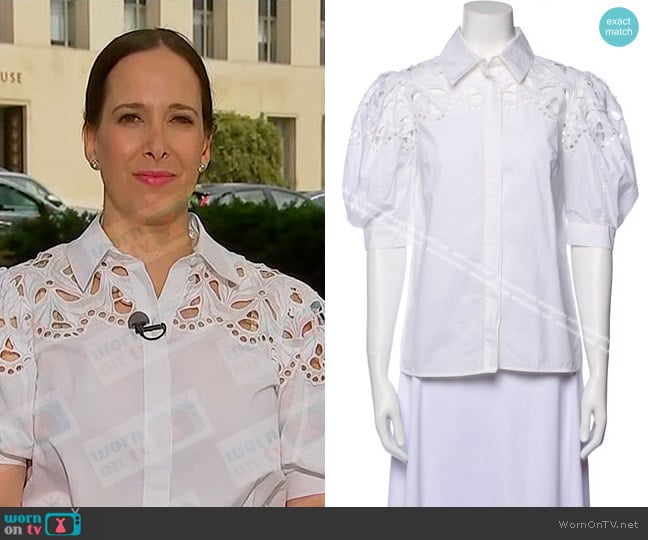 Sandro Puff Sleeve Blouse worn by Lisa Rubin on NBC News Daily