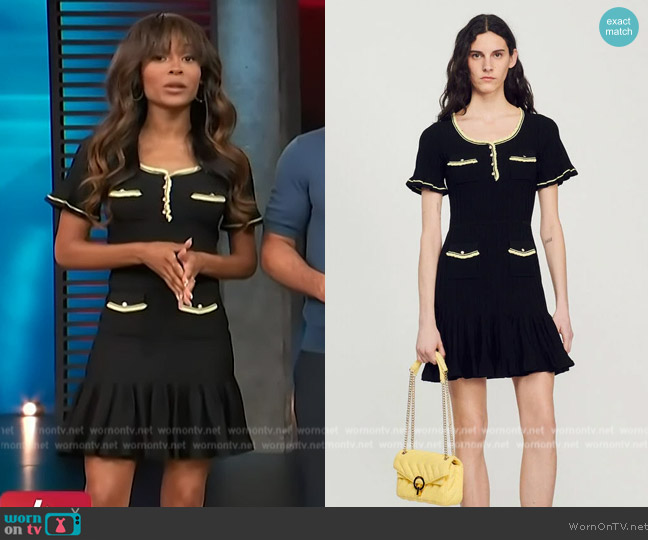 Sandro Short dress with buttons worn by Zuri Hall on Access Hollywood