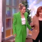 Sara’s green blazer and pants on The View