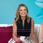 Savannah’s black zip top and poppy print skirt on Today
