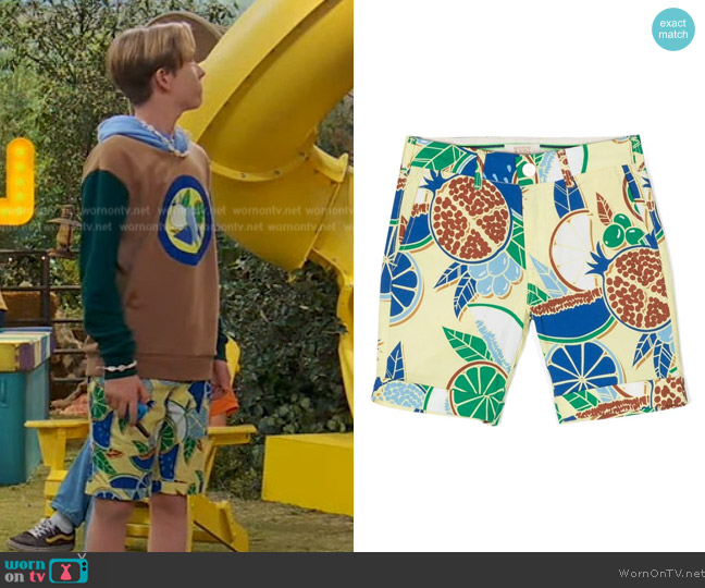 Scotch and Soda Fruit Print Chino Shorts worn by Jake (Luke Busey) on Bunkd