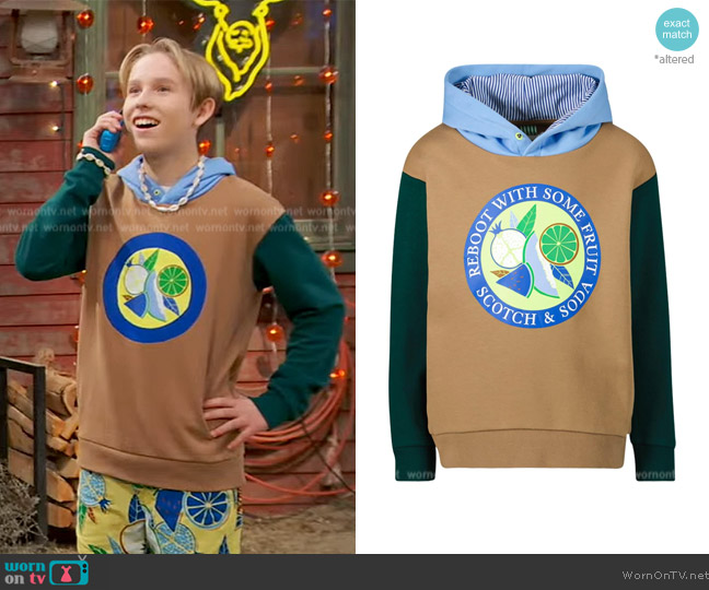 Scotch and Soda Relaxed Fit Colorblock Hoodie worn by Jake (Luke Busey) on Bunkd