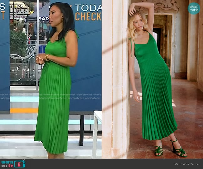 Sezane Nissa Dress worn by Vanessa Rissetto on Today