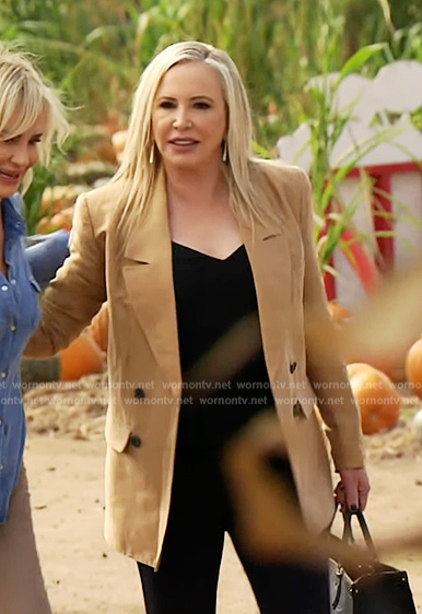 Shannon's beige double breasted blazer on The Real Housewives of Orange County