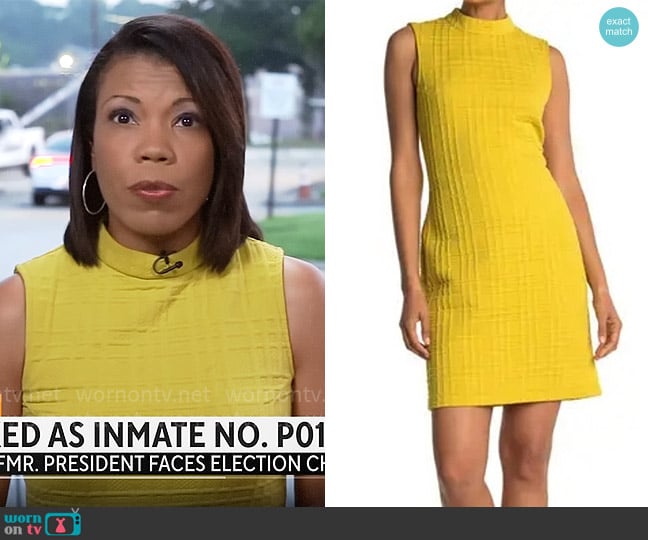 Sharingo Mock Neck Sleeveless Sheath Dress worn by Nikole Killion on CBS Mornings