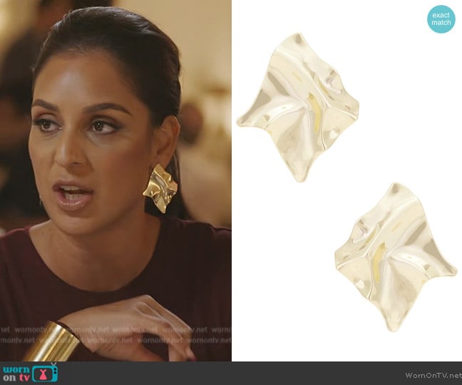 Shashi Carre Earring worn by Jessel Taank on The Real Housewives of New York City