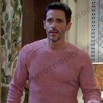 Shawn’s pink waffle sweater on Days of our Lives