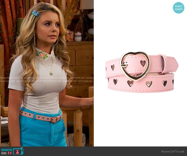 Shein Heart Buckle Belt worn by Destiny Baker (Mallory James Mahoney) on Bunkd