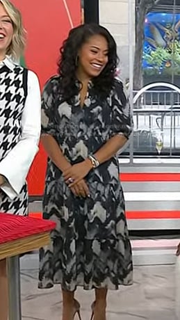 WornOnTV: Sheinelle’s black abstract print dress on Today | Sheinelle ...