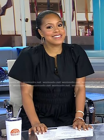 Sheinelle’s black smocked maxi dress on Today