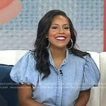 Sheinelle’s puff sleeve denim top on Today