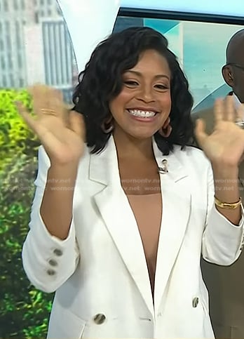 Sheinelle’s white double breasted blazer on Today