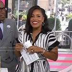 Sheinelle’s white zebra stripe dress on Today