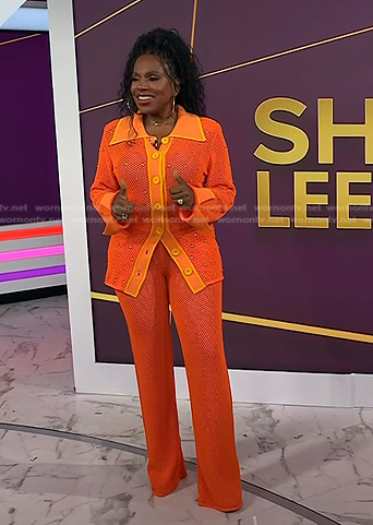 Sheryl Lee Ralph's orange mesh shirt and pants on Today