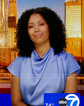 Shirleen Allicot’s blue satin top on Good Morning America