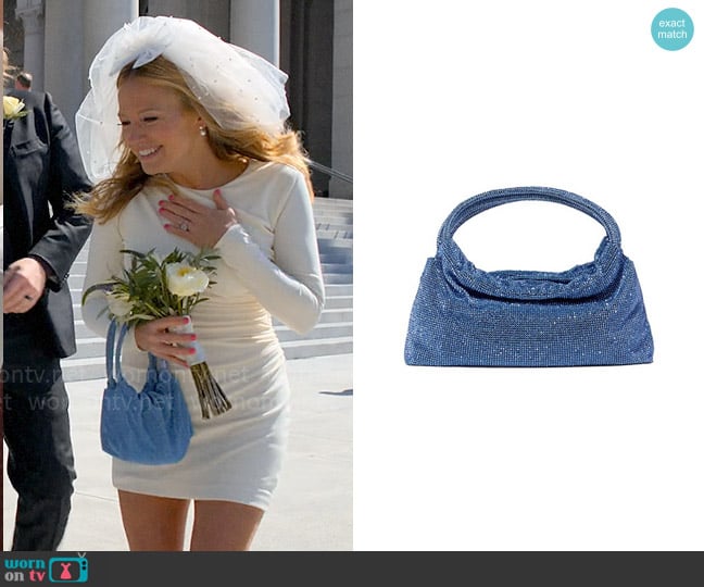 Simkhai Mini Ellerie Crystal Shoulder Bag in Light Sky worn by Lorna Crane (Becki Newton) on The Lincoln Lawyer