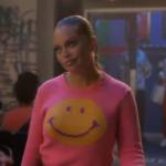 Sloane’s pink smiley face sweater on Grown-ish