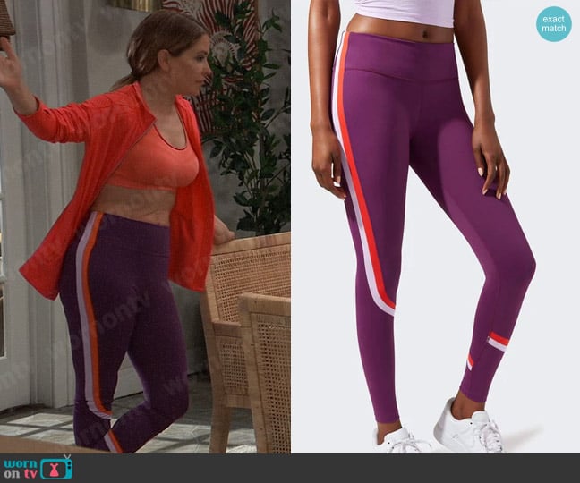 Splits59 Eden Leggings in Purple worn by Olivia Falconeri (Lisa Lo Cicero) on General Hospital