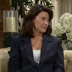 Steffy’s navy pinstripe blazer on The Bold and the Beautiful