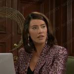 Steffy’s pink leopard blazer on The Bold and the Beautiful