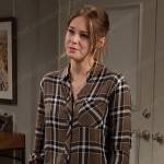 Stephanie’s brown plaid shirt on Days of our Lives