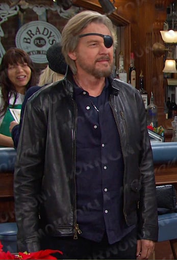 Steve's black leather zip jacket on Days of our Lives