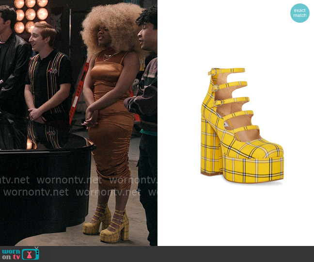 Kourtney’s yellow plaid platforms on High School Musical The Musical The Series
