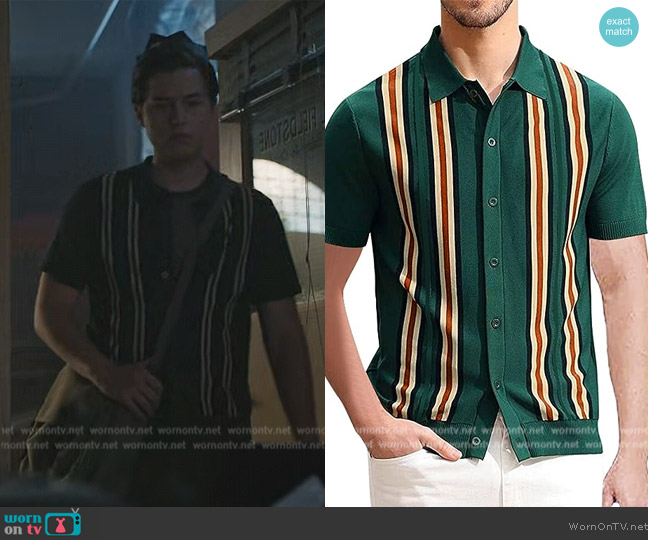 Jughead’s green striped shirt on Riverdale