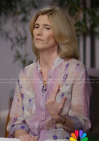 Susan Benedetto's floral flap pocket shirt on Today