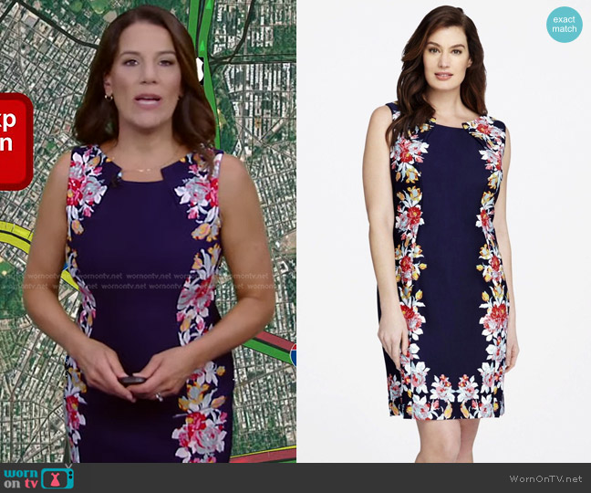 WornOnTV: Heather’s navy floral sleeveless dress on Good Morning ...