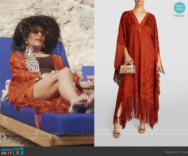 Taller Marmo Fringed Very Ross Kaftan worn by Seema Patel (Sarita Choudhury) on And Just Like That