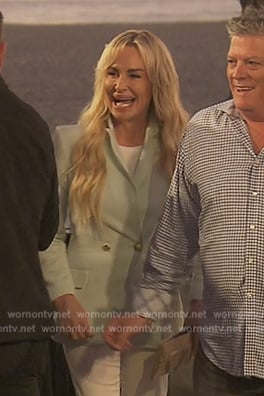 Taylor's mint double breasted blazer on The Real Housewives of Orange County