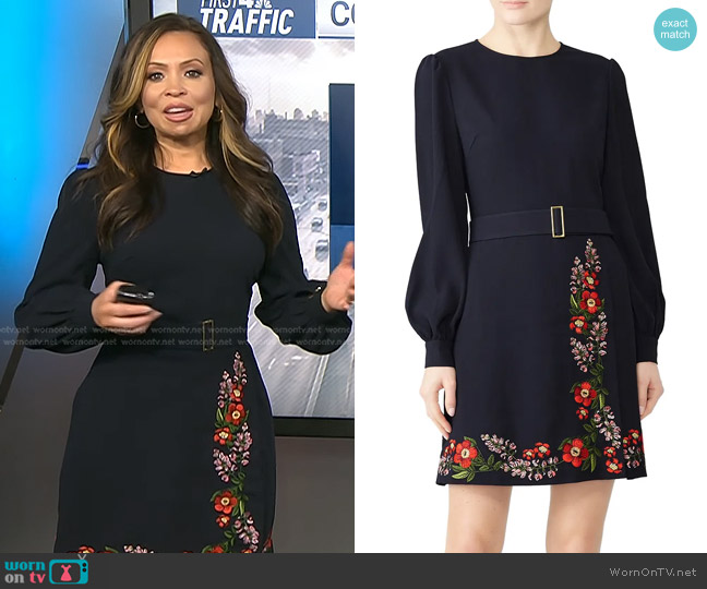 WornOnTV: Adelle’s navy floral embroidered dress on Today | Adelle ...