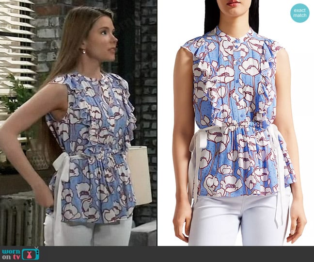 Ted Baker Audriar Top worn by Molly Lansing-Davis (Brooke Anne Smith) on General Hospital