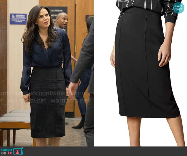 Ted Baker Raees Skirt worn by Lisa Trammell (Lana Parrilla) on The Lincoln Lawyer