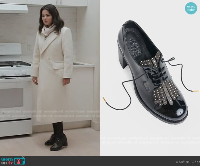 The Office of Angela Scott Mrs. Robinson Kiltie Heeled Loafers worn by Mabel Mora (Selena Gomez) on Only Murders in the Building