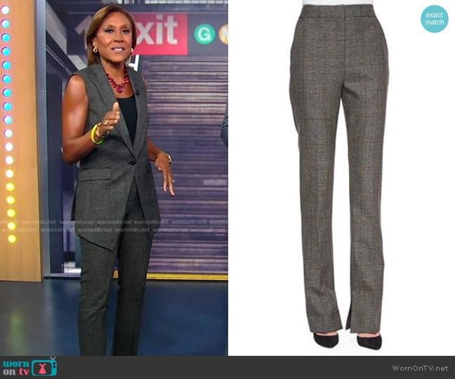 Theory Tenzra Torrey Check Pants worn by Robin Roberts on Good Morning America