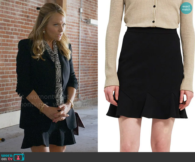 Theory Diagonal Mini Skirt worn by Lorna Crane (Becki Newton) on The Lincoln Lawyer