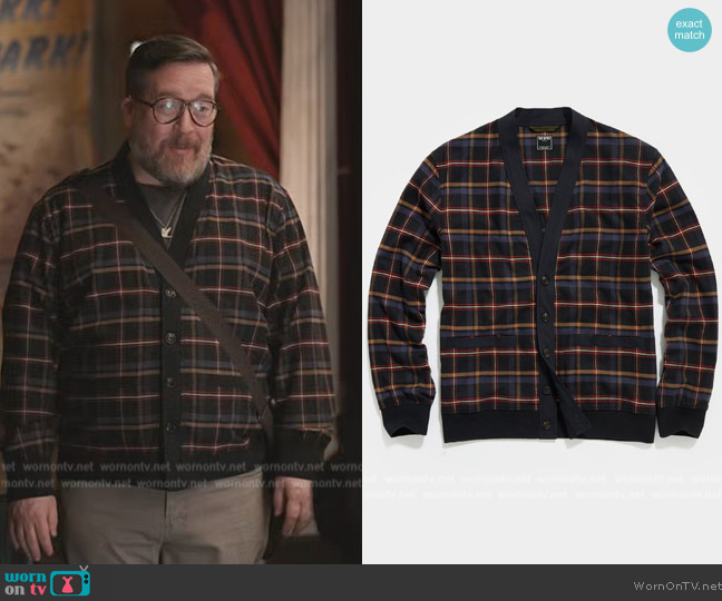 Todd Snyder Black Plaid Shirt Cardigan worn by Michael Cyril Creighton (Michael Cyril Creighton) on Only Murders in the Building